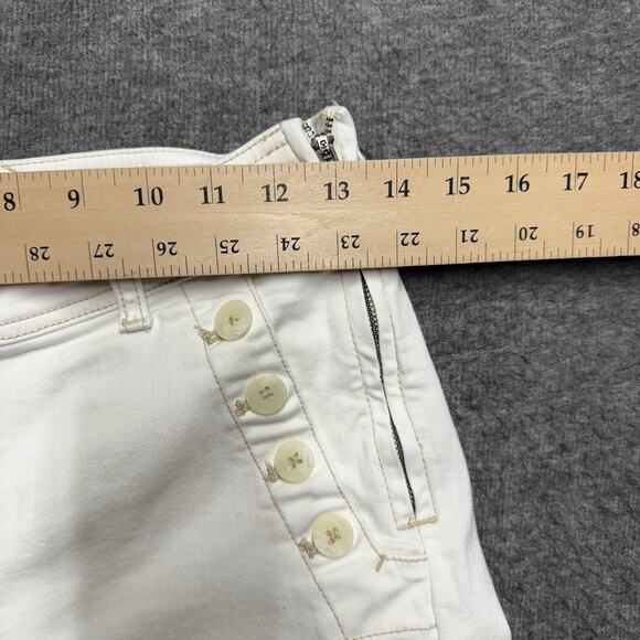 Pilcro and the Letterpress Wide Leg Pants Womens 27 White Anthropologie Buttons - Picture 7 of 10